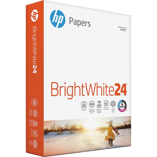  HP Papers, 8.5 x 11 Paper, BrightWhite 24 lb
