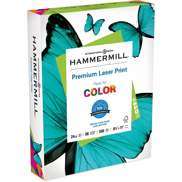 Hammermill Premium Laser Printer Paper, 24 lb, 8-1/2 x 11, 500