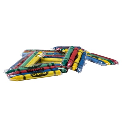 4-Color Pack Cello Wrapped Crayons, Case of 500