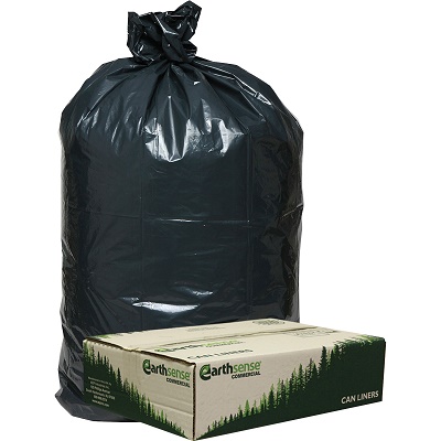 15 Gallon Trash Bags Garbage Can Liners Desk Office Hotel Room Size Black  Bags 24 x 33 Inch 8 Micron 1000