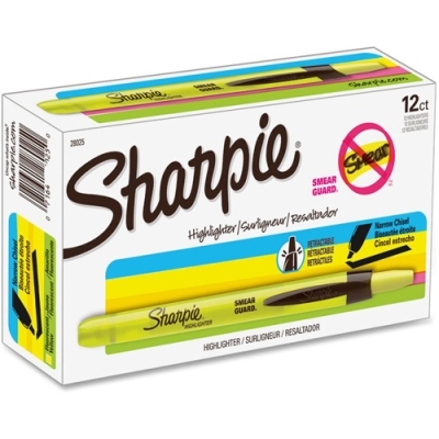 Sharpie Retractable Highlighters, Chisel Tip, Assorted, 8 Count